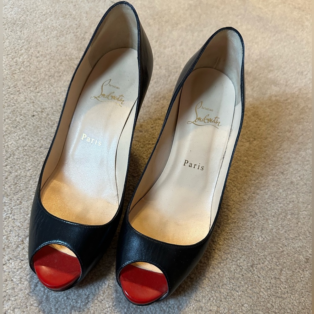 Black Peep Toe Pumps